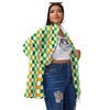 St. Patrick's Day Irish Checkered Print Women's Sherpa Jacket-grizzshop