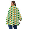 St. Patrick's Day Irish Checkered Print Women's Sherpa Jacket-grizzshop