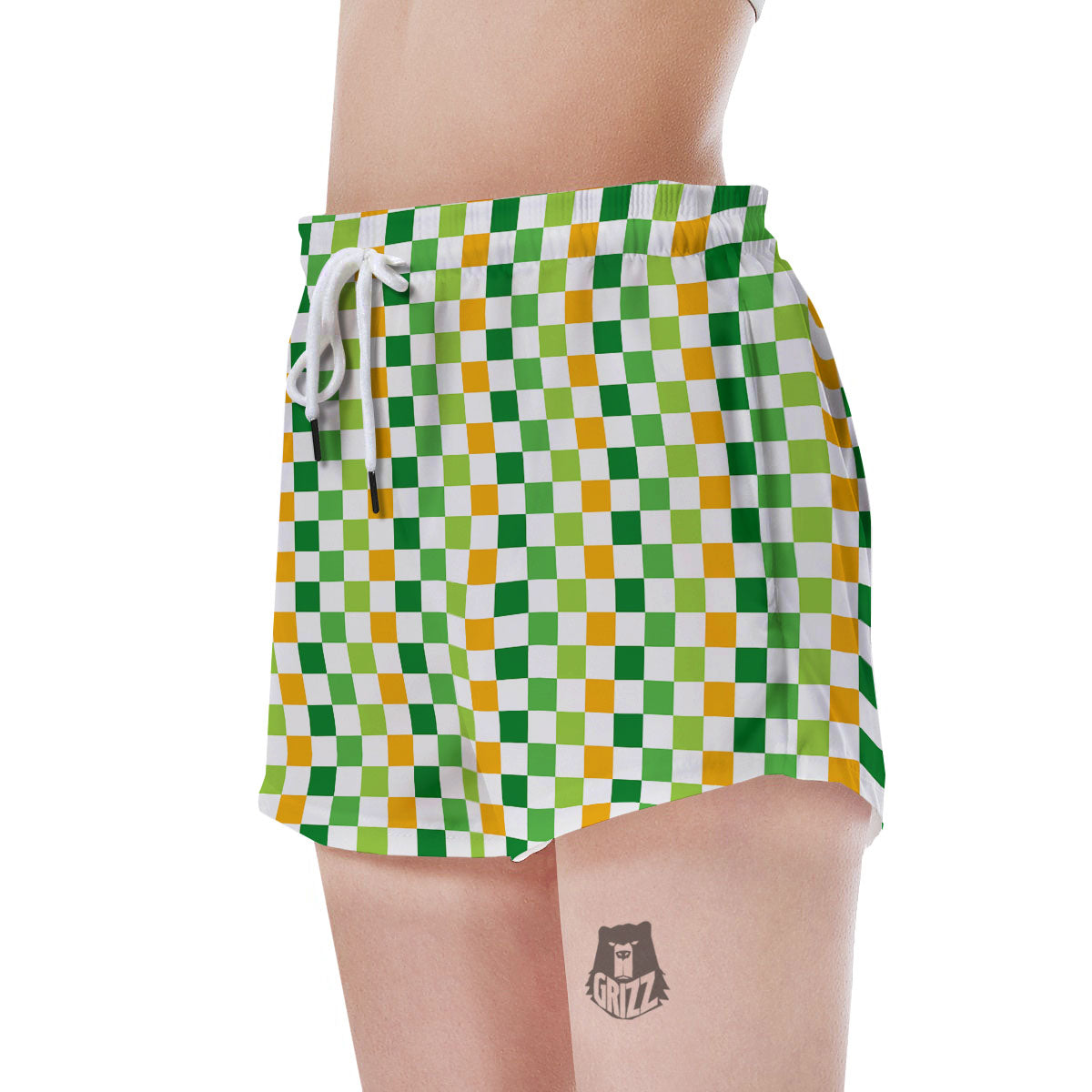 St. Patrick's Day Irish Checkered Print Women's Shorts-grizzshop