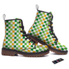 St. Patrick's Day Irish Checkered Print Work Boots-grizzshop