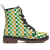 St. Patrick's Day Irish Checkered Print Work Boots-grizzshop