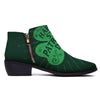 St. Patrick's Day Irish Clover Print Ankle Boots-grizzshop