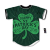 St. Patrick's Day Irish Clover Print Baseball Jersey-grizzshop