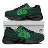 St. Patrick's Day Irish Clover Print Black Chunky Shoes-grizzshop