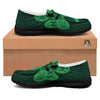 St. Patrick's Day Irish Clover Print Black Loafers-grizzshop