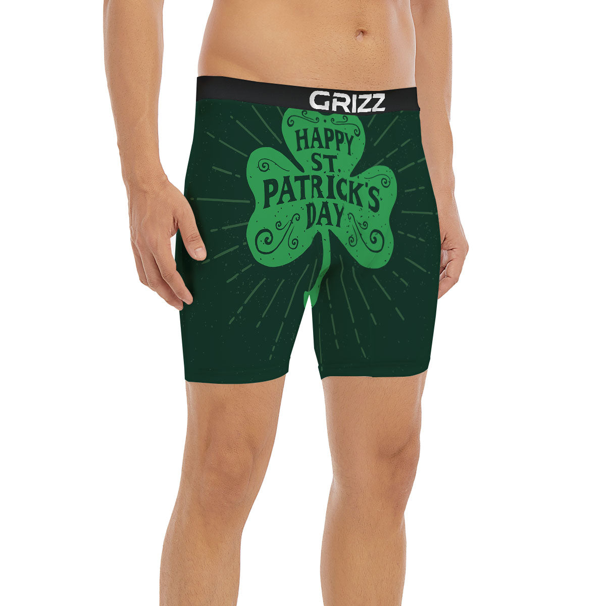 St. Patrick's Day Irish Clover Print Boxer Briefs-grizzshop