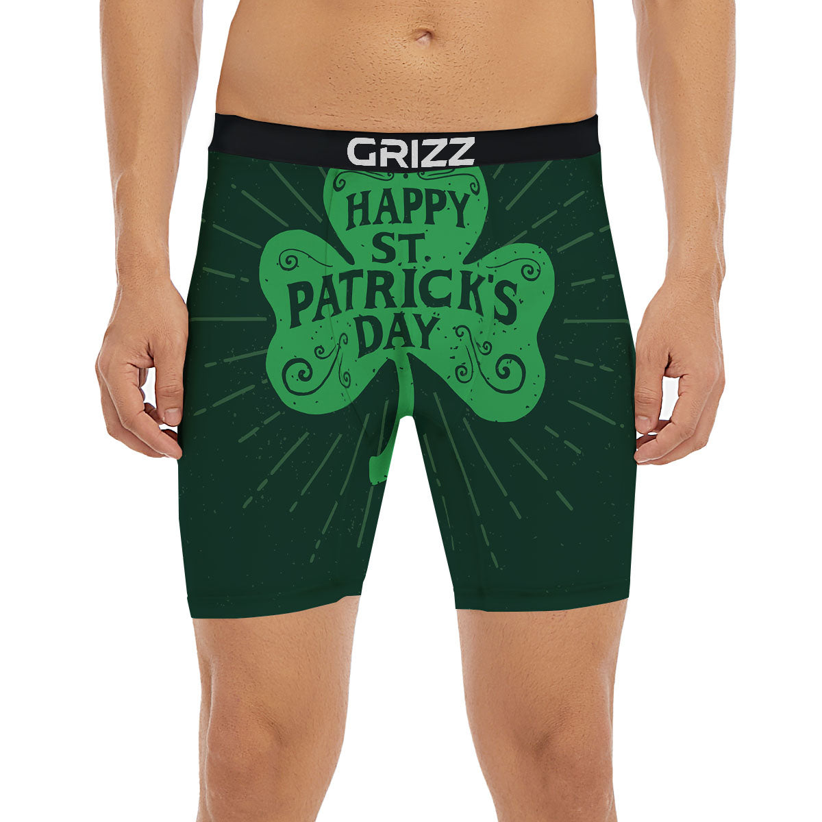 St. Patrick's Day Irish Clover Print Boxer Briefs-grizzshop