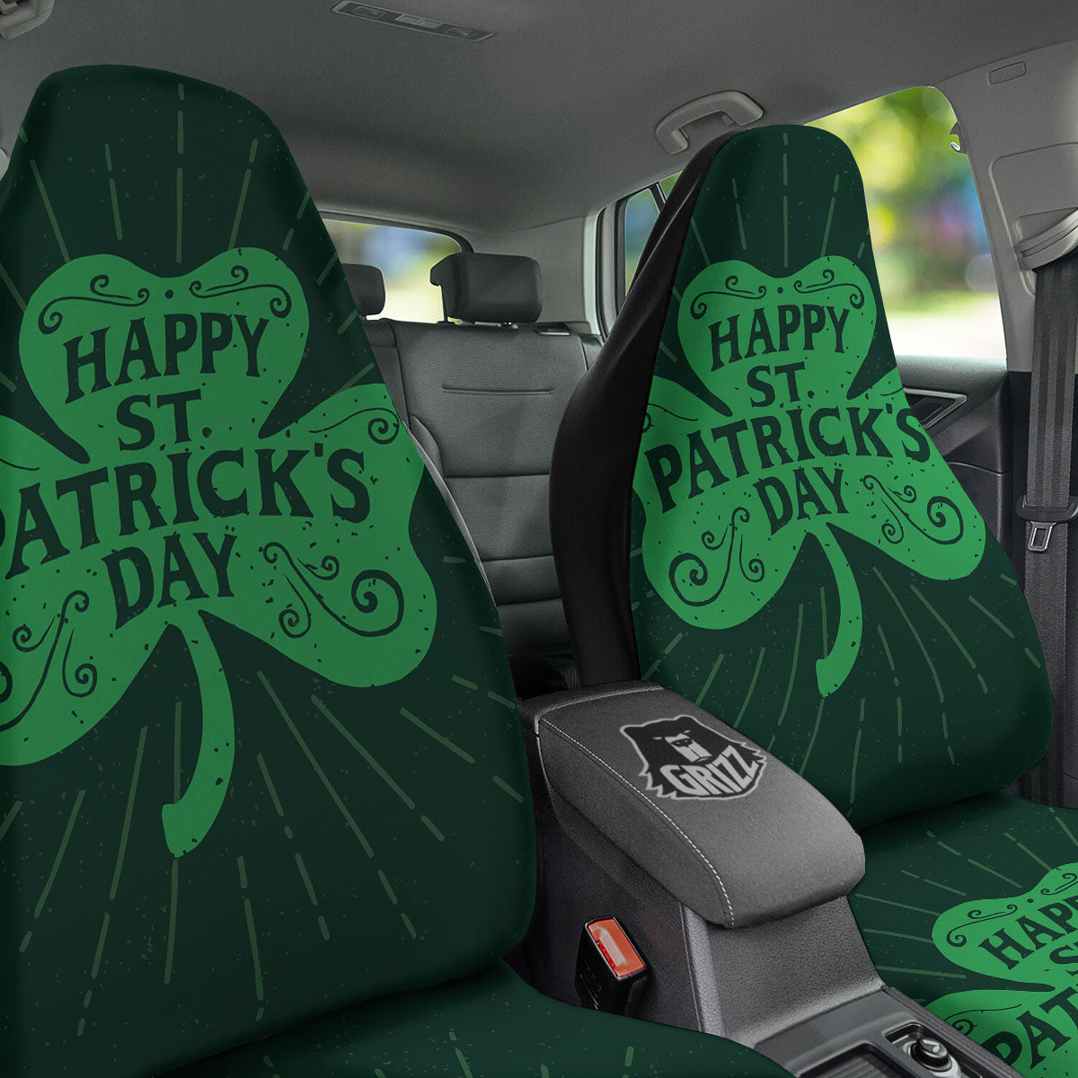 St. Patrick's Day Irish Clover Print Car Seat Covers-grizzshop