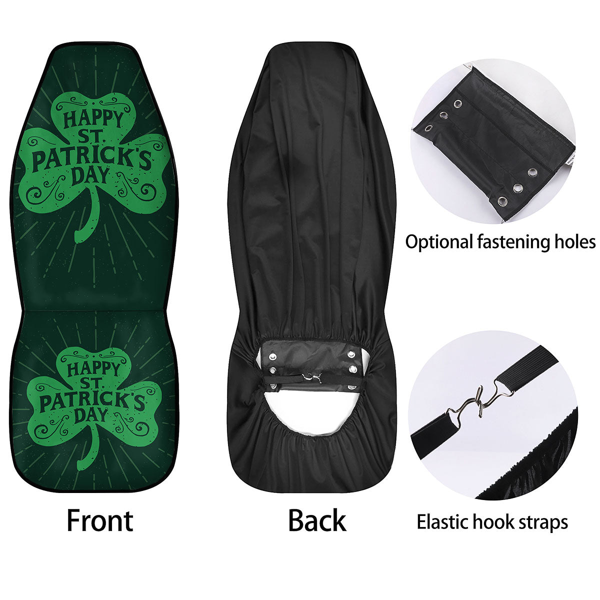 St. Patrick's Day Irish Clover Print Car Seat Covers-grizzshop