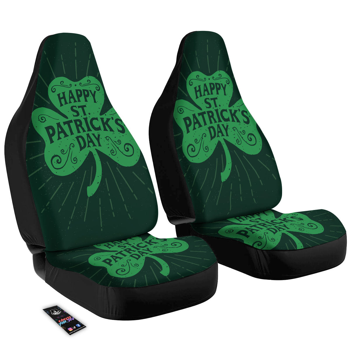 St. Patrick's Day Irish Clover Print Car Seat Covers-grizzshop