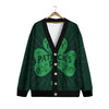 St. Patrick's Day Irish Clover Print Cardigan-grizzshop