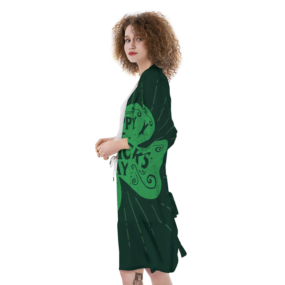 St. Patrick's Day Irish Clover Print Kimono-grizzshop