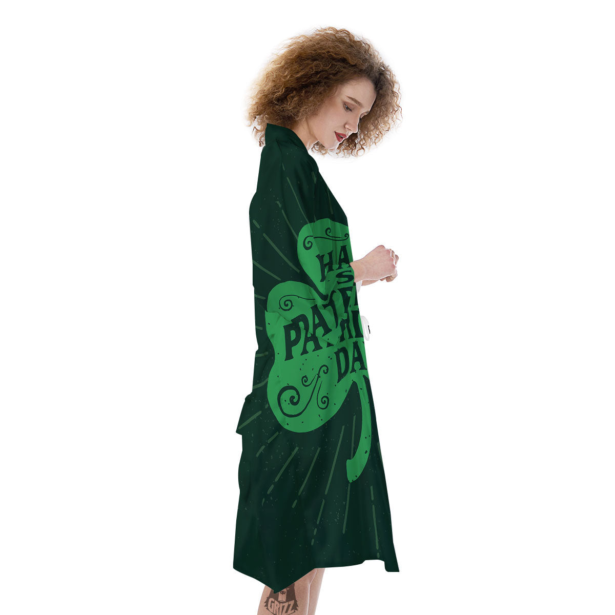 St. Patrick's Day Irish Clover Print Kimono-grizzshop