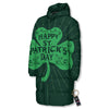 St. Patrick's Day Irish Clover Print Long Down Jacket-grizzshop