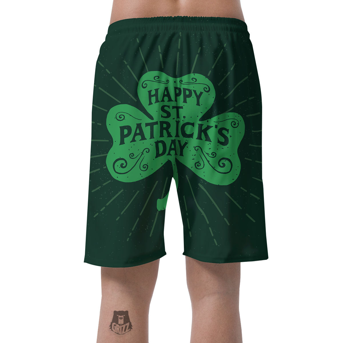 St. Patrick's Day Irish Clover Print Men's Shorts-grizzshop