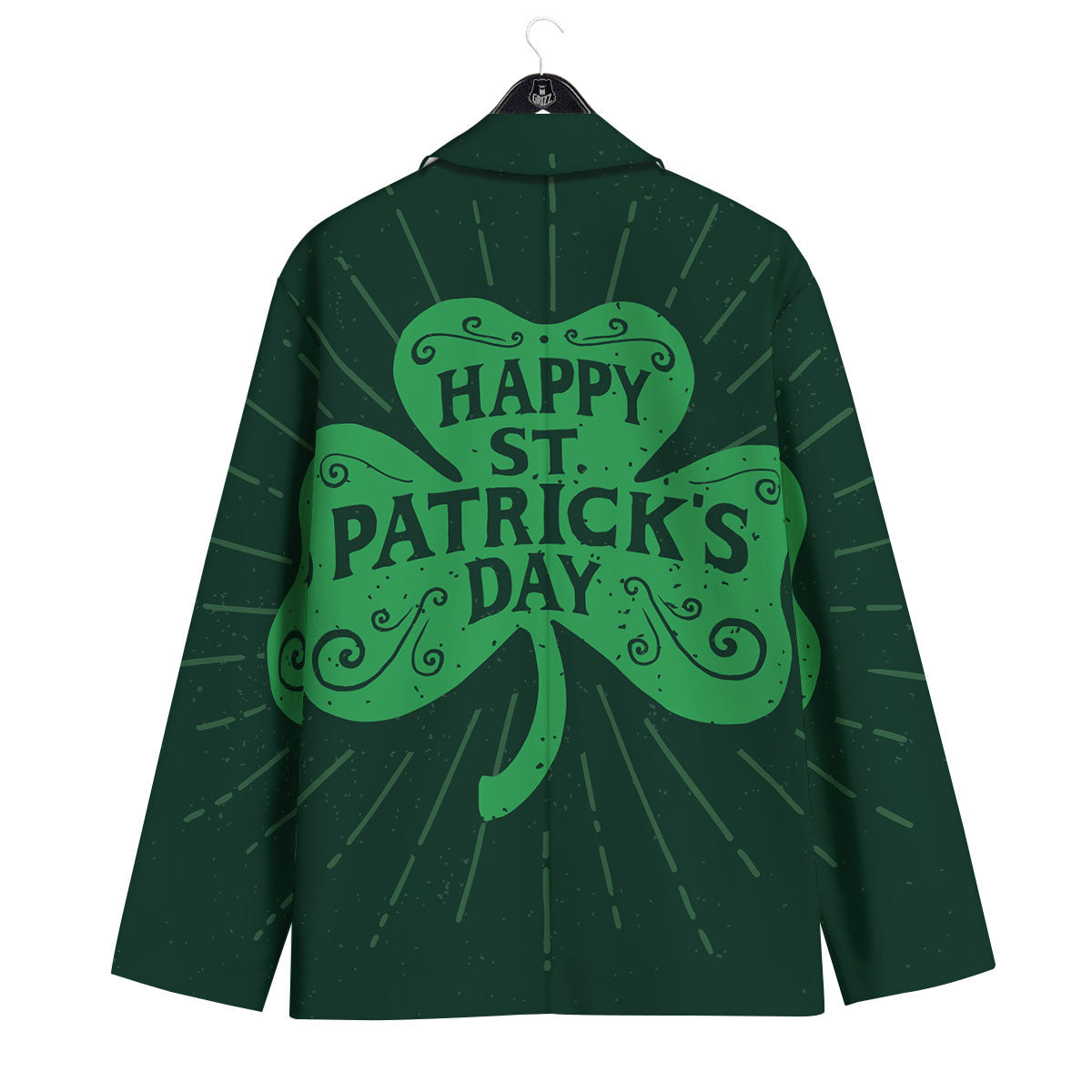 St. Patrick's Day Irish Clover Print Men's Sport Coat-grizzshop