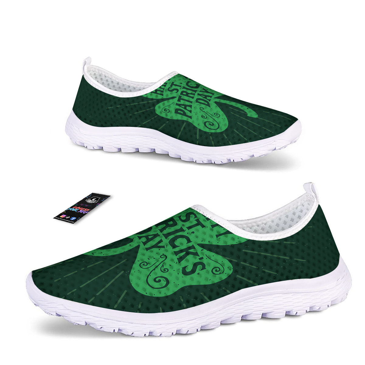 St. Patrick's Day Irish Clover Print Nurse Shoes-grizzshop