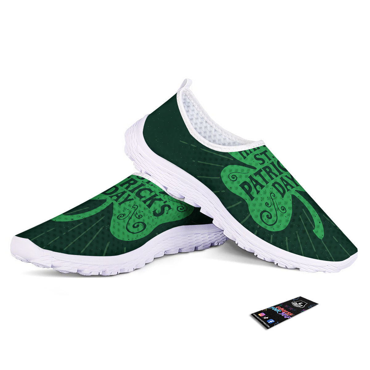 St. Patrick's Day Irish Clover Print Nurse Shoes-grizzshop