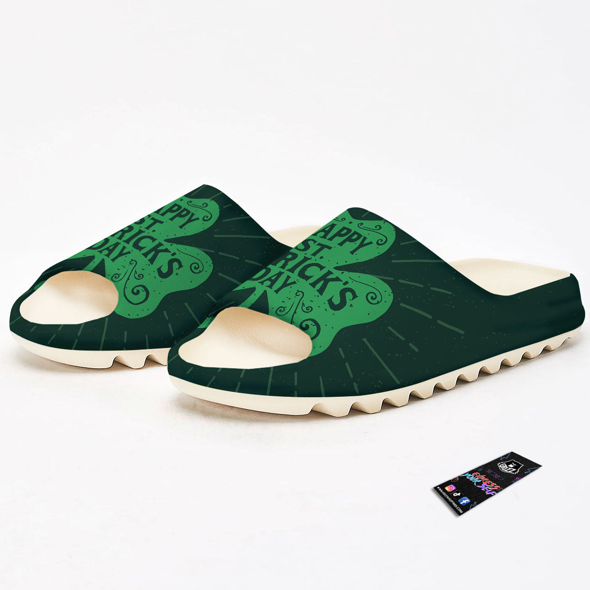 St. Patrick's Day Irish Clover Print Sandals-grizzshop