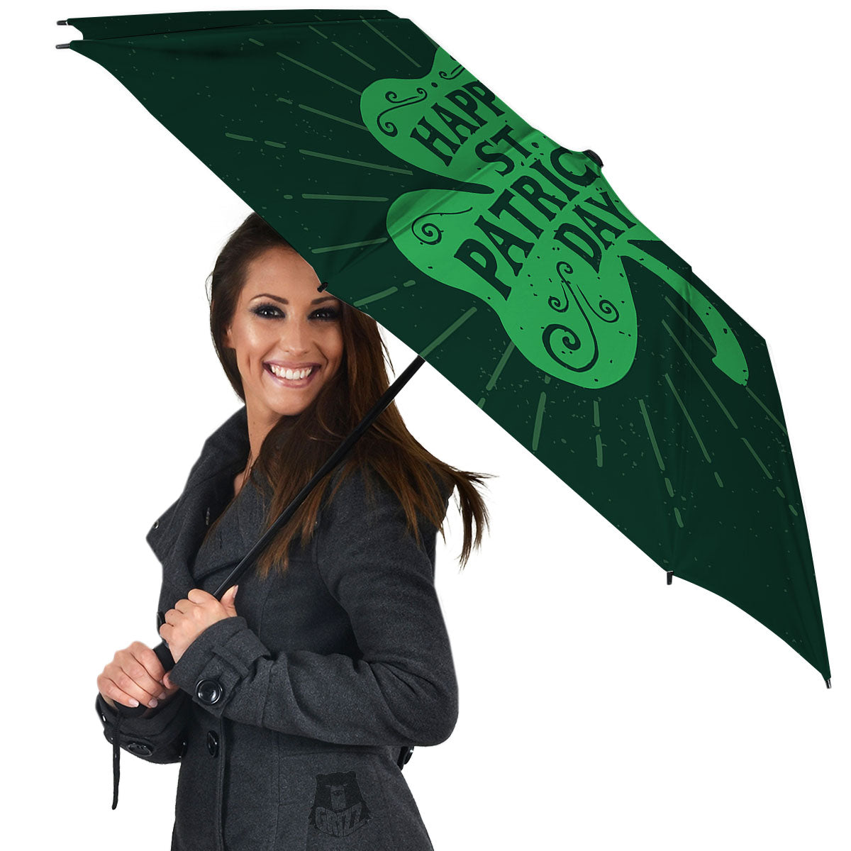 St. Patrick's Day Irish Clover Print Umbrella-grizzshop
