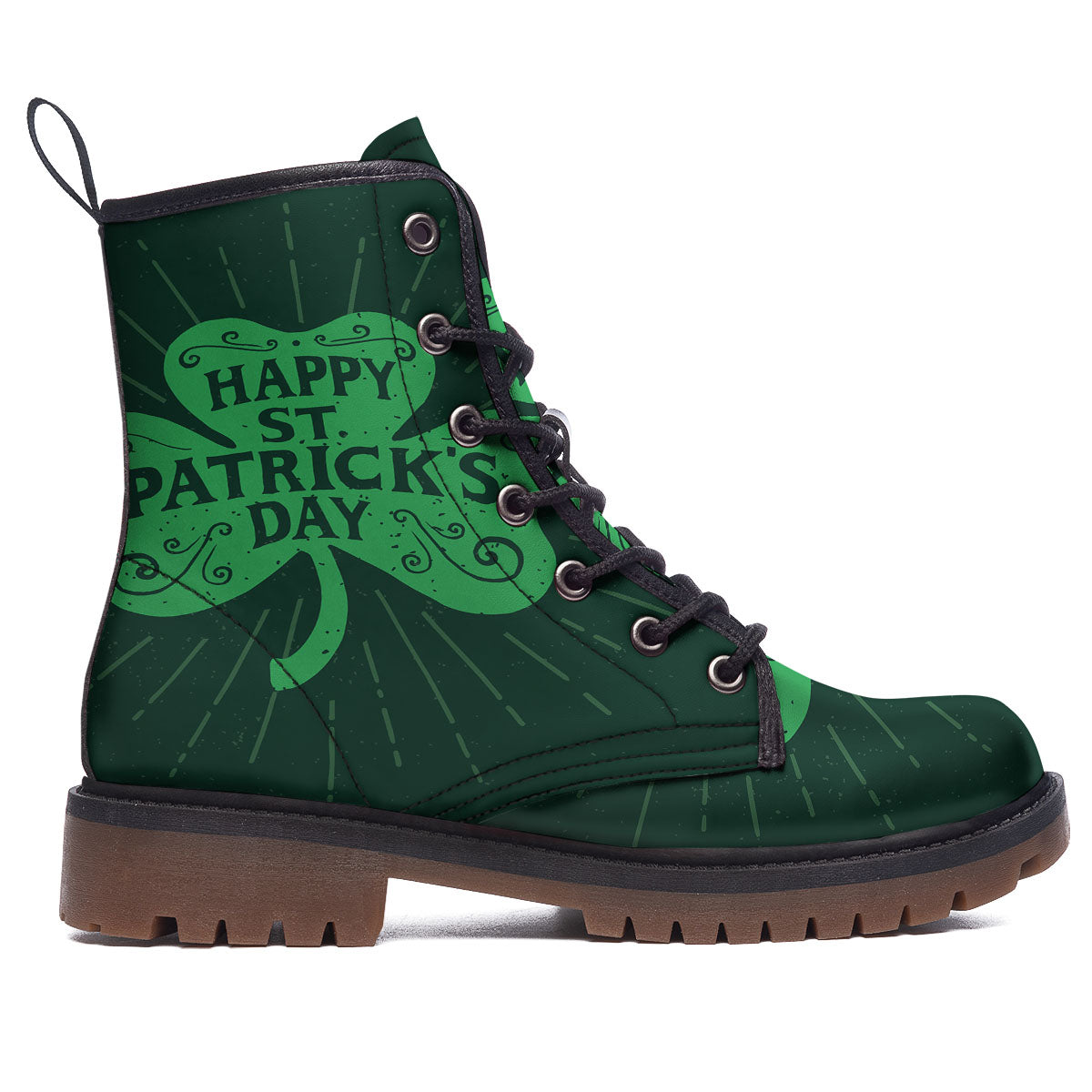 St. Patrick's Day Irish Clover Print Work Boots-grizzshop