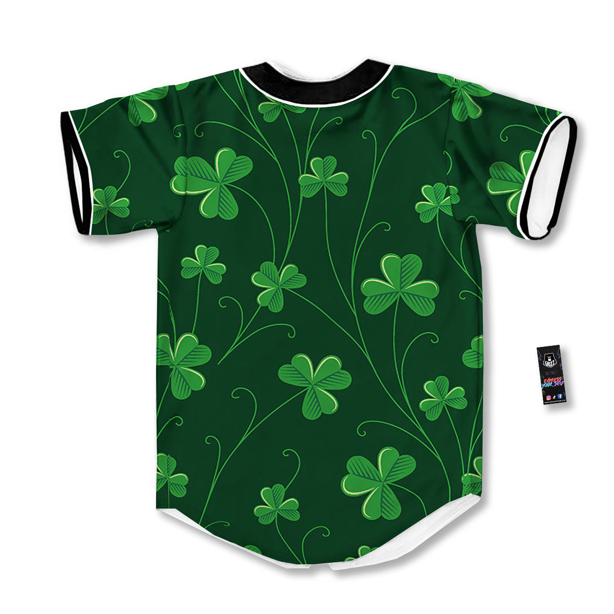 St. Patrick's Day Irish Leaf Print Baseball Jersey-grizzshop