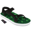 St. Patrick's Day Irish Leaf Print Black Open Toe Sandals-grizzshop