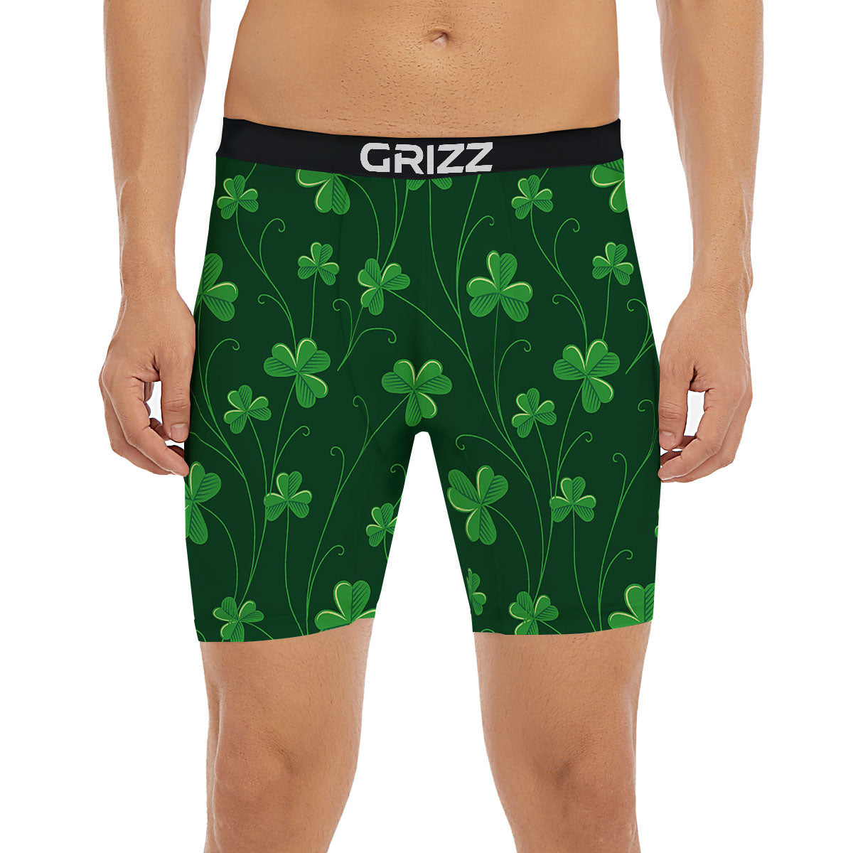 St. Patrick's Day Irish Leaf Print Boxer Briefs-grizzshop