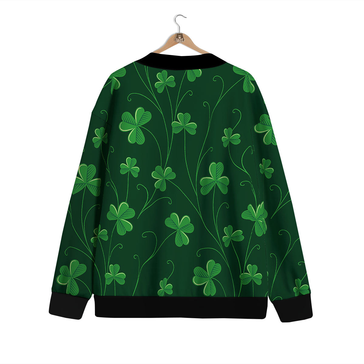 St. Patrick's Day Irish Leaf Print Cardigan-grizzshop