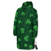 St. Patrick's Day Irish Leaf Print Long Down Jacket-grizzshop