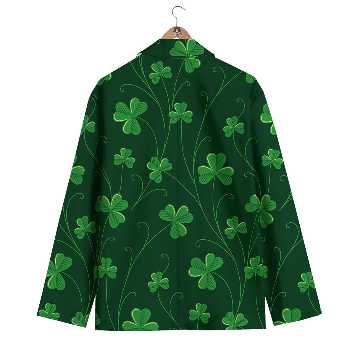 St. Patrick's Day Irish Leaf Print Men's Blazer-grizzshop