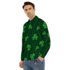 St. Patrick's Day Irish Leaf Print Men's Dress Shirts-grizzshop