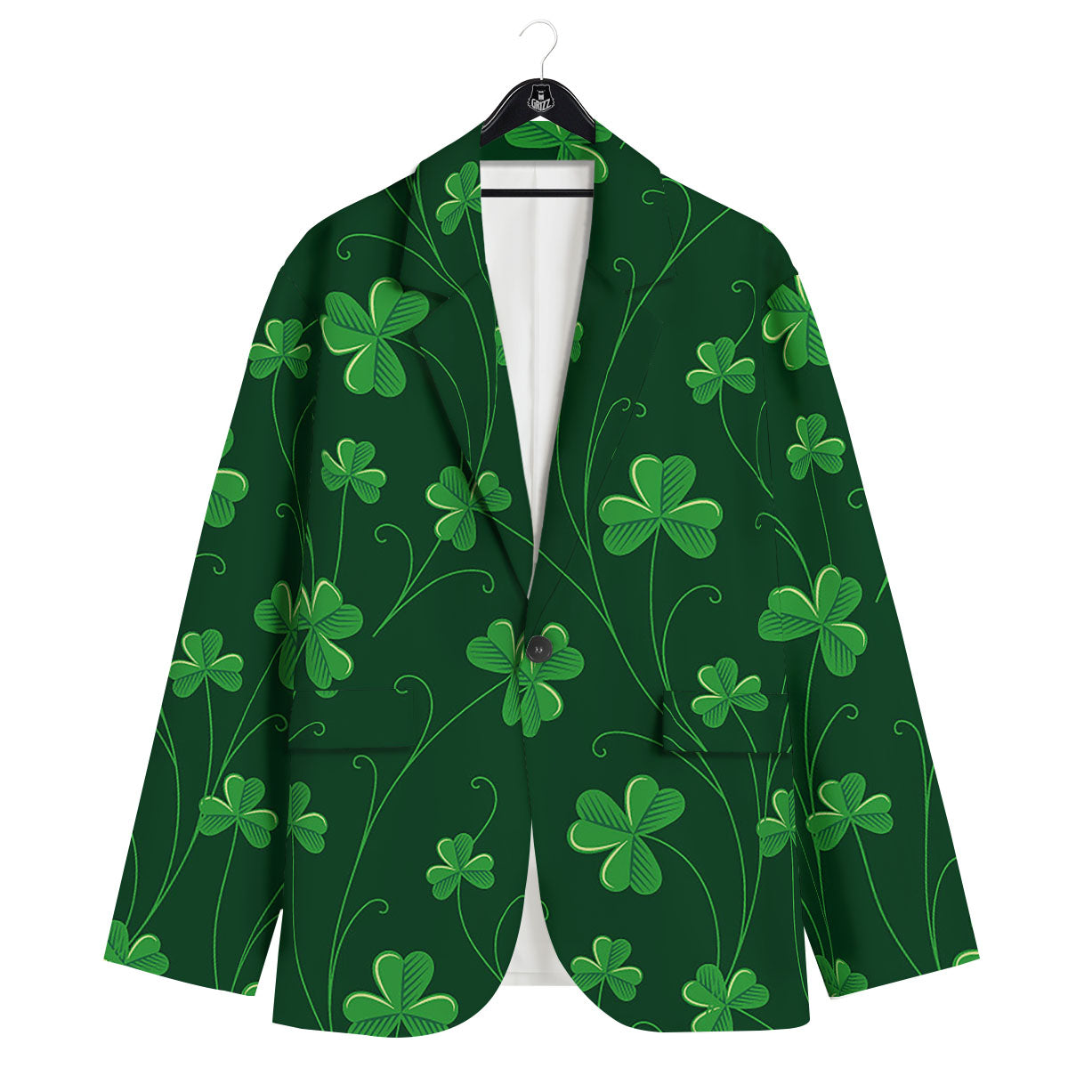 St. Patrick's Day Irish Leaf Print Men's Sport Coat-grizzshop