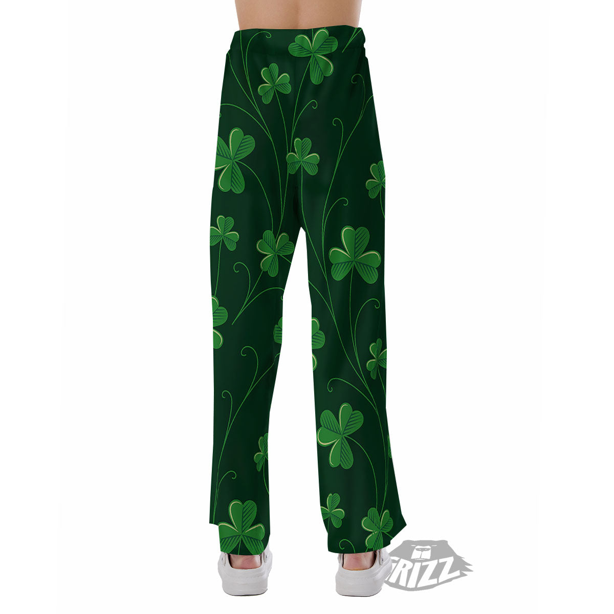 St. Patrick's Day Irish Leaf Print Pajama Pants-grizzshop