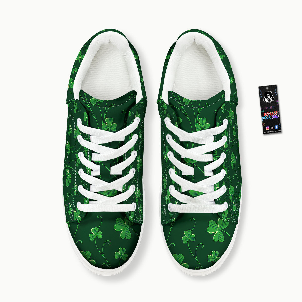 St. Patrick's Day Irish Leaf Print Platform Shoes-grizzshop