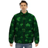 St. Patrick's Day Irish Leaf Print Puffer Jacket-grizzshop