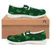 St. Patrick's Day Irish Leaf Print White Loafers-grizzshop