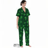 St. Patrick's Day Irish Leaf Print Women's Pajamas Set-grizzshop