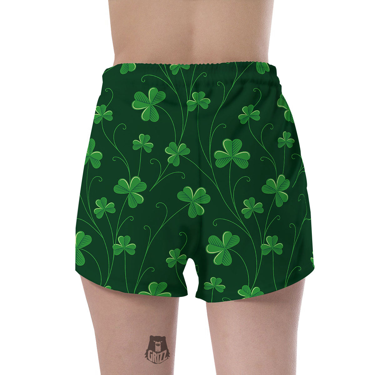 St. Patrick's Day Irish Leaf Print Women's Shorts-grizzshop