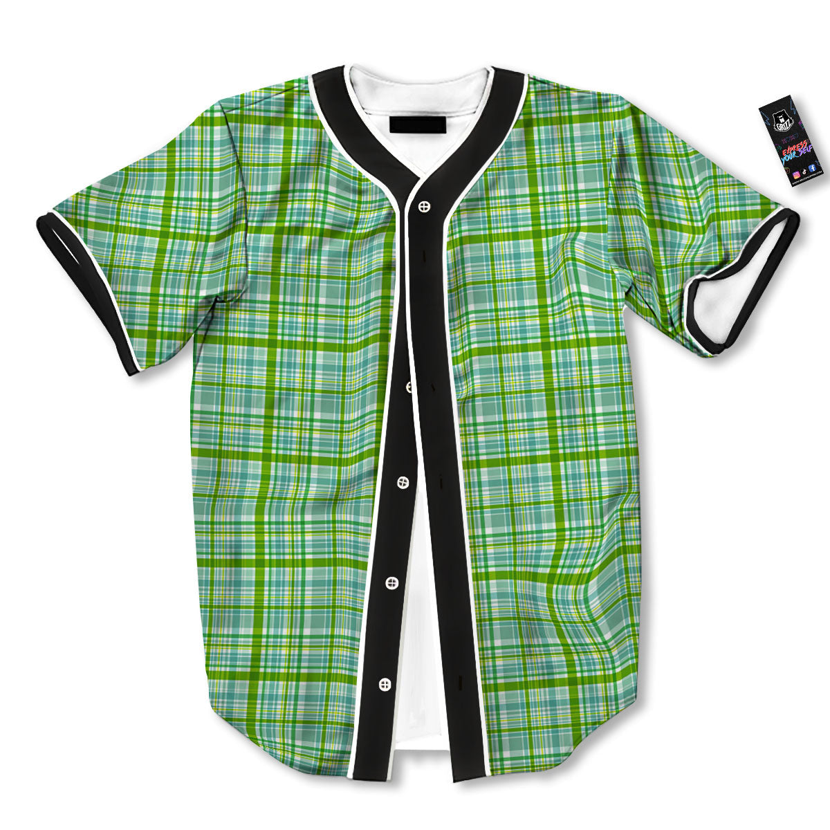 St. Patrick's Day Irish Plaid Print Baseball Jersey-grizzshop