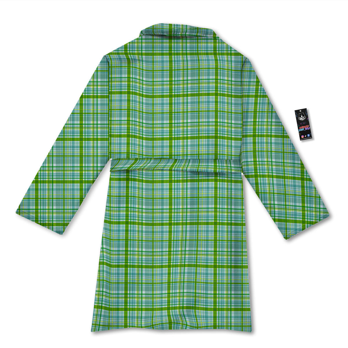 St. Patrick's Day Irish Plaid Print Bathrobe-grizzshop