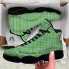 St. Patrick's Day Irish Plaid Print Black Basketball Shoes-grizzshop