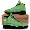 St. Patrick's Day Irish Plaid Print Black Basketball Shoes-grizzshop