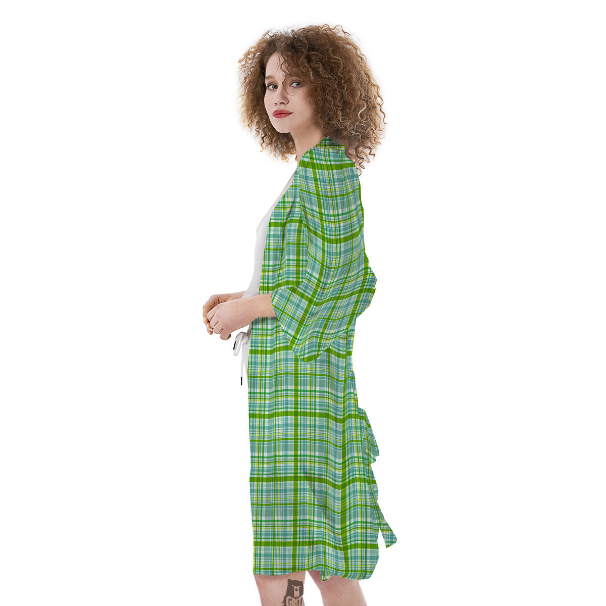 St. Patrick's Day Irish Plaid Print Kimono-grizzshop