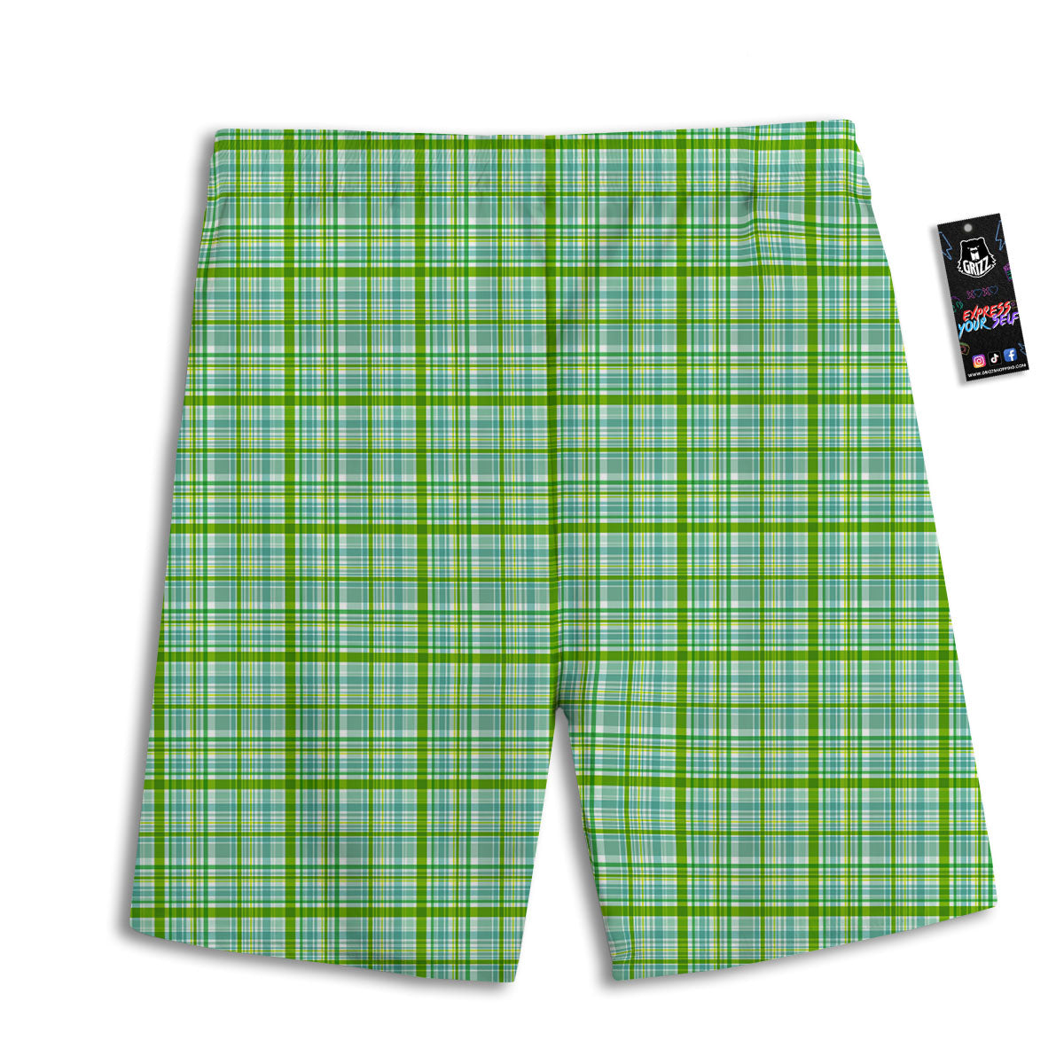 St. Patrick's Day Irish Plaid Print Men's Athletic Shorts