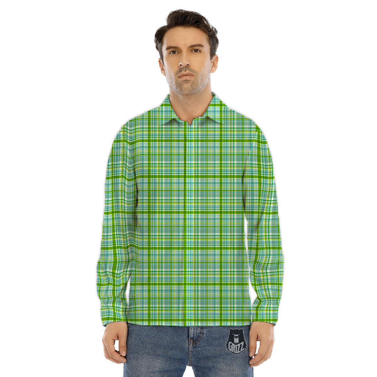 St. Patrick's Day Irish Plaid Print Men's Dress Shirts-grizzshop