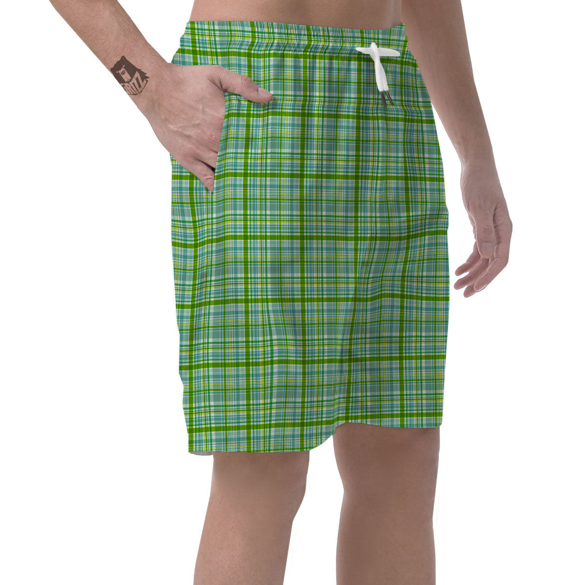 St. Patrick's Day Irish Plaid Print Men's Shorts-grizzshop