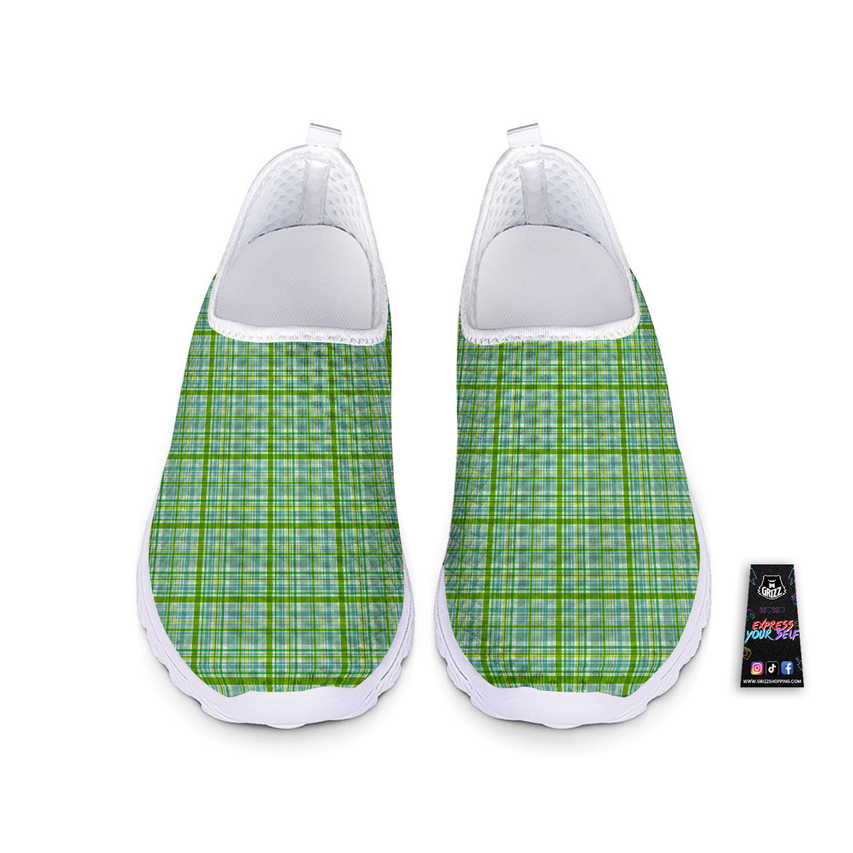 St. Patrick's Day Irish Plaid Print Nurse Shoes-grizzshop