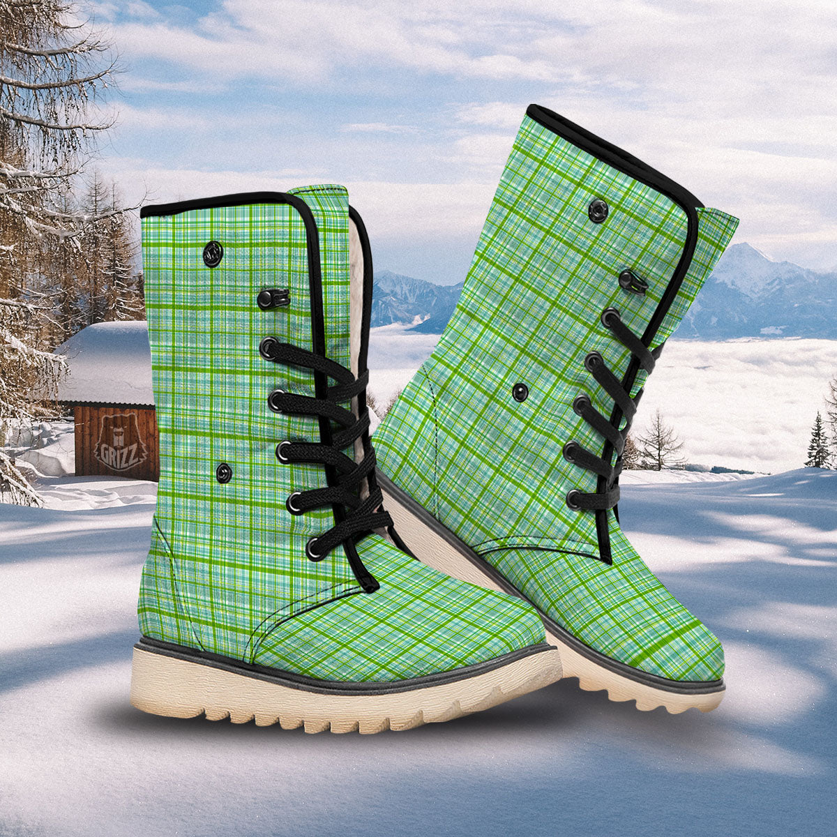 St. Patrick's Day Irish Plaid Print Snow Boots-grizzshop