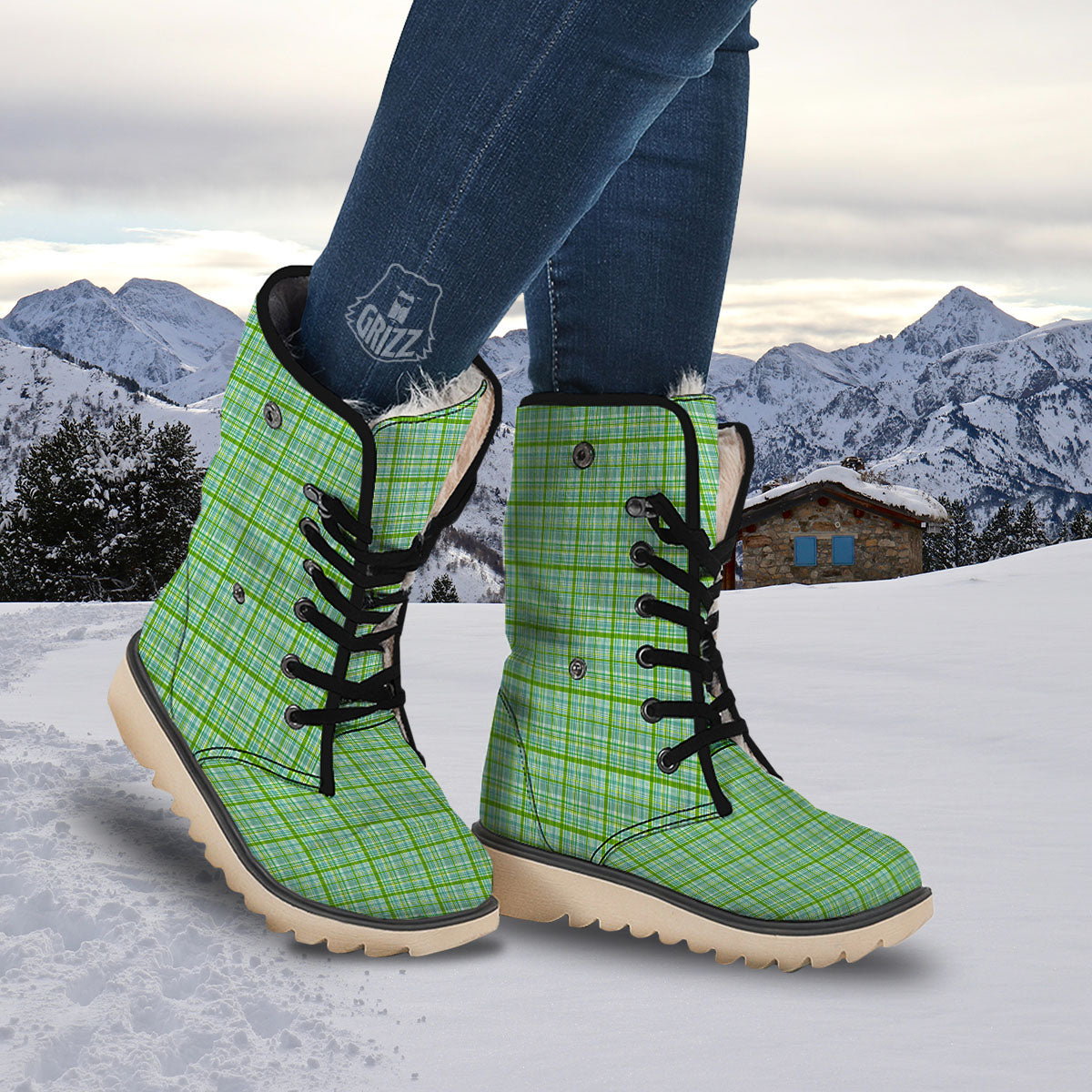 St. Patrick's Day Irish Plaid Print Snow Boots-grizzshop